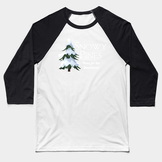 Snowy Pines Home for the Bewildered Baseball T-Shirt by CeeGunn